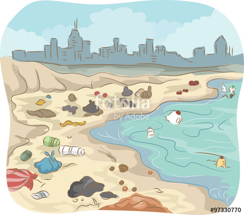 pollution clipart polluted beach