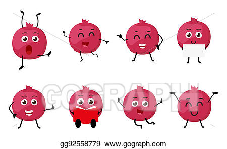 pomegranate clipart cartoon
