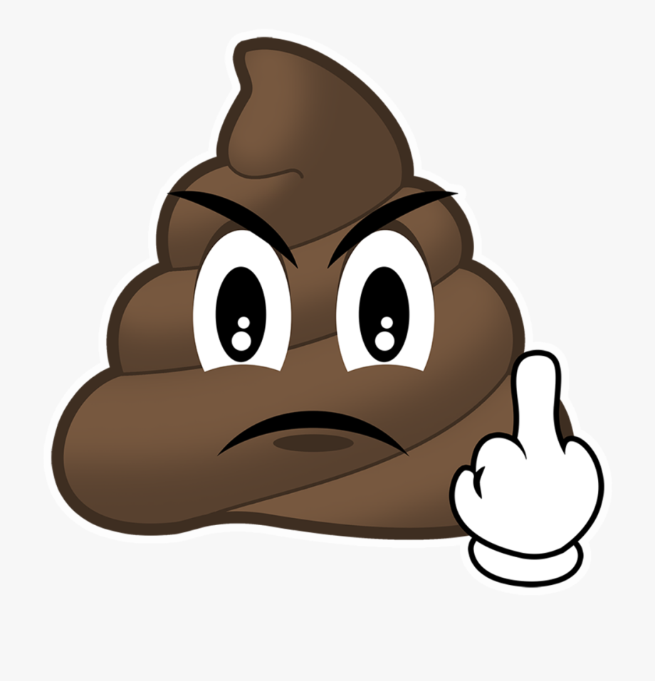 Emoji middle finger cliparts. Poop clipart mad