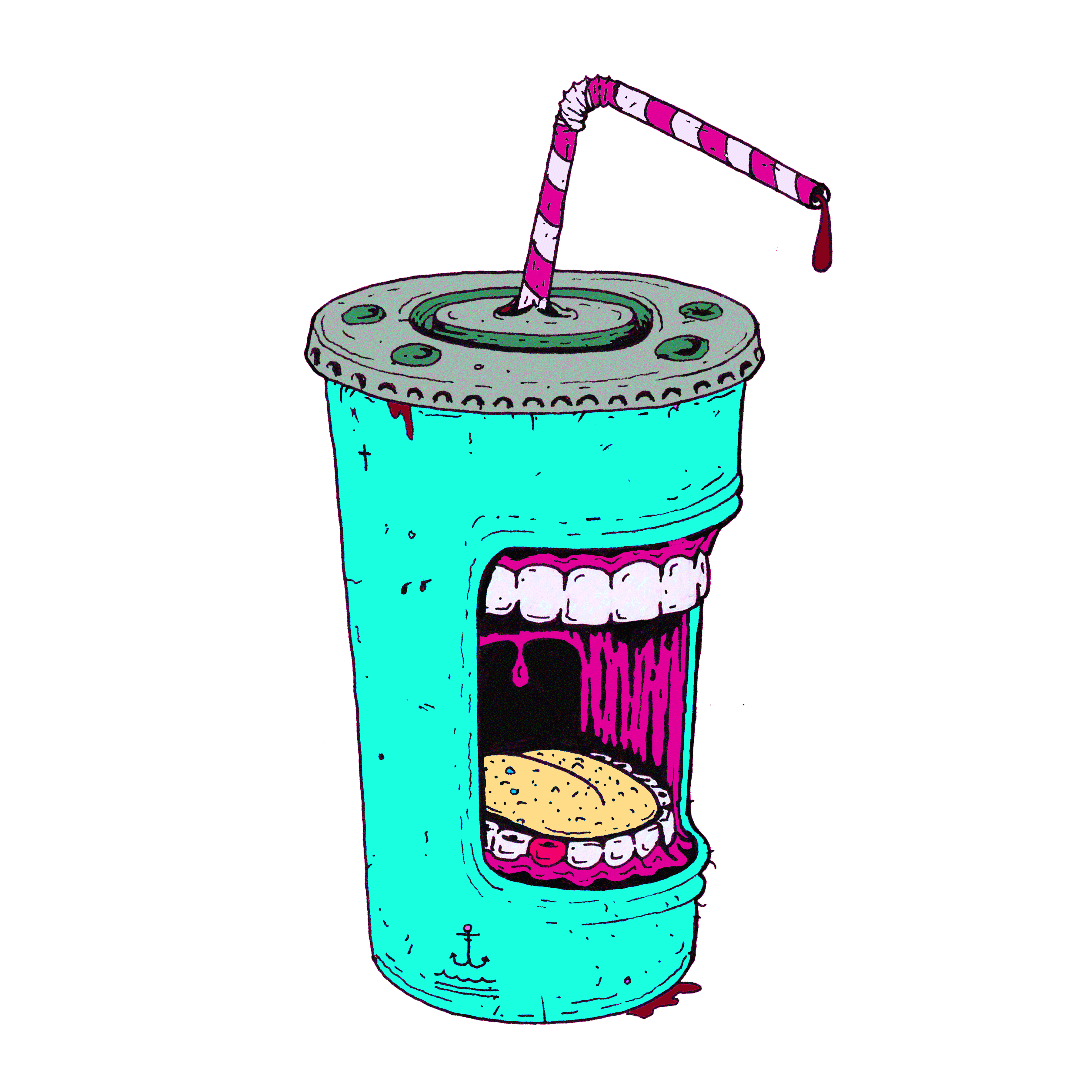 Pop clipart fast food. Sticker by lumps for