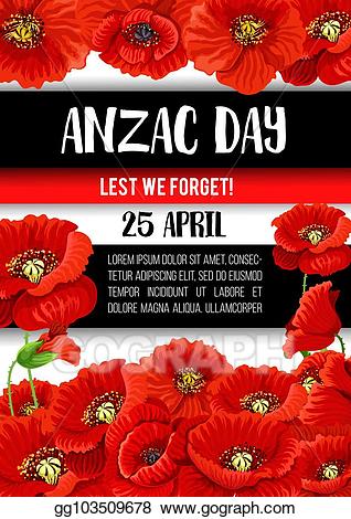 Poppy clipart army. Vector art anzac day