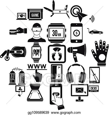 Clip art vector icons. Positive clipart adjustment