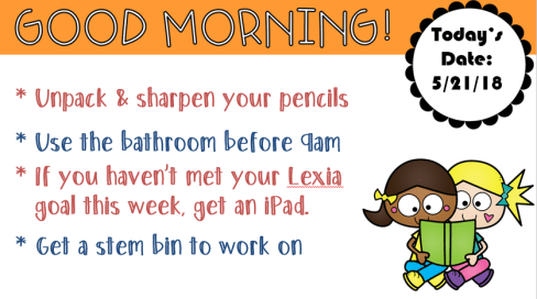 Positive clipart classroom routine. Creating a morning 