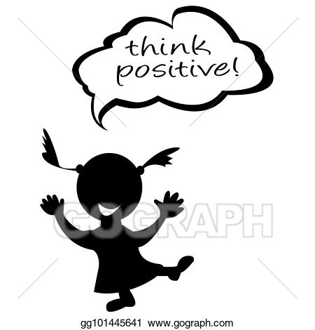 Positive clipart positive message. Stock illustration doodle kids