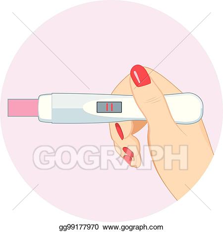 Pregnancy clipart positive pregnancy test. Vector 