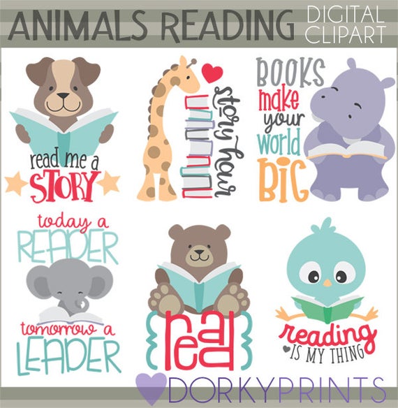 Positive clipart usually. Animals reading personal and