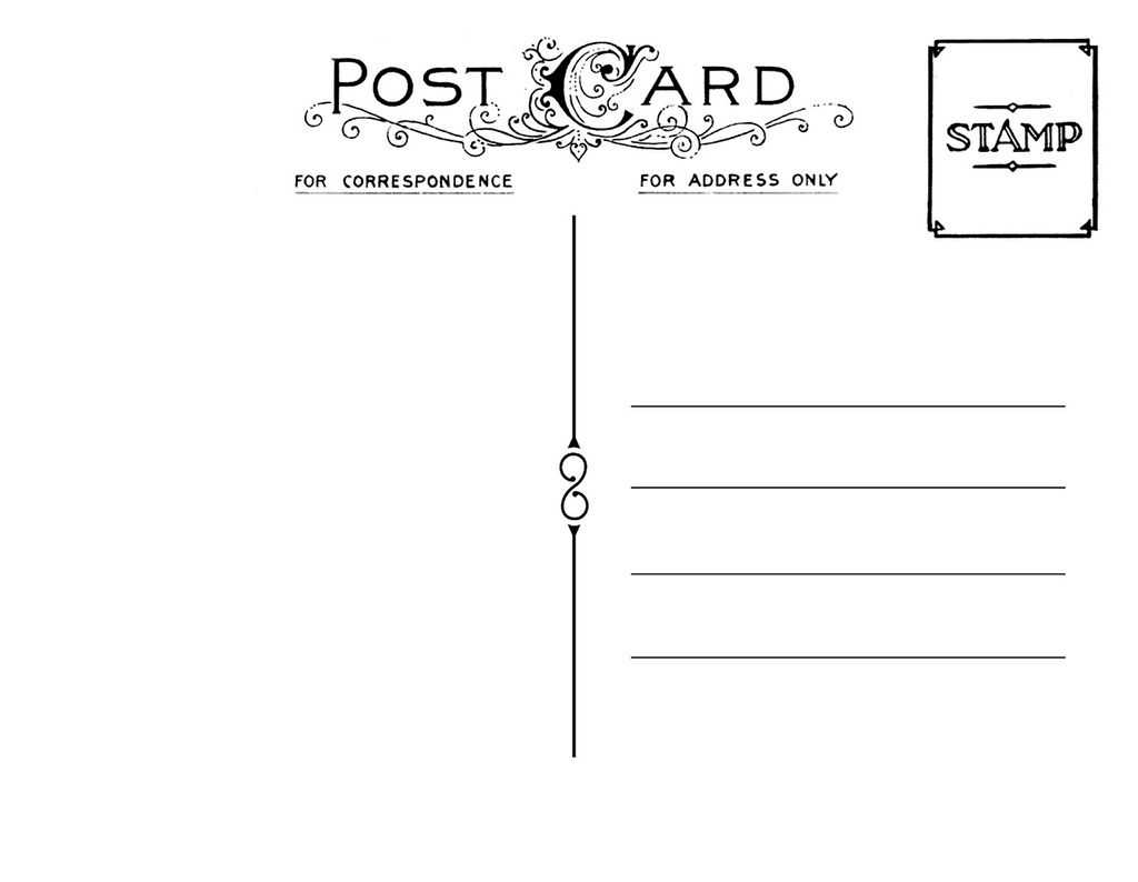 postcard clipart backside