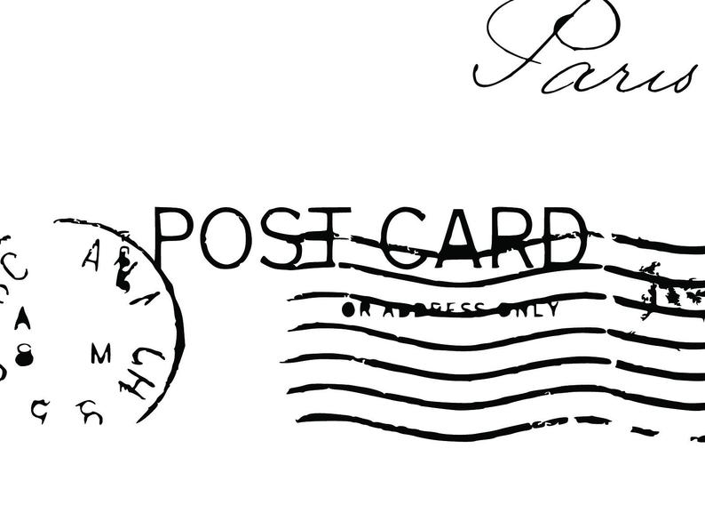 postcard clipart stamp. 