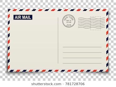 Postcard clipart transparent. Realistic vector illustration with