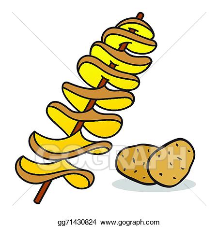 Potato clipart spiral potato. Vector art eps gg