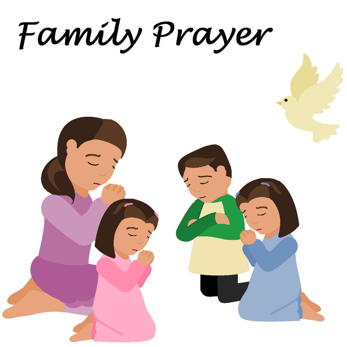 pray clipart family prayer
