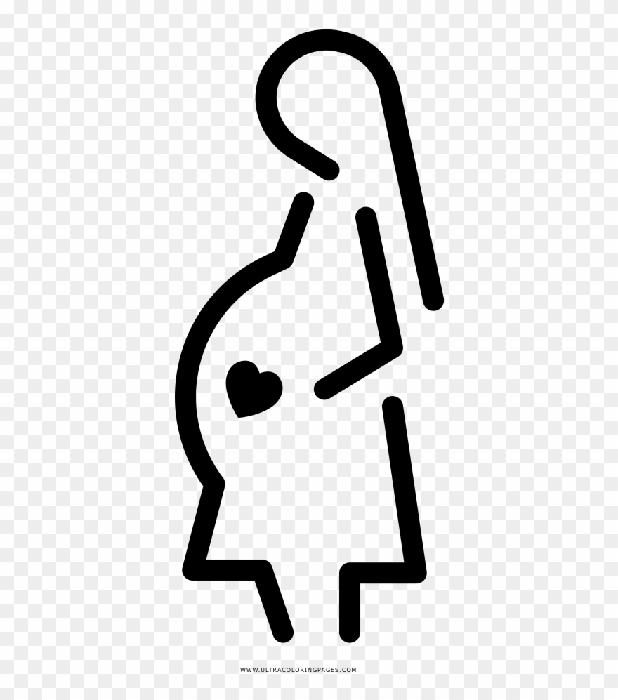 Pregnancy clipart. Pregnant woman coloring page
