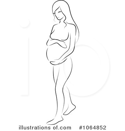 Pregnant illustration by vector. Pregnancy clipart black and white