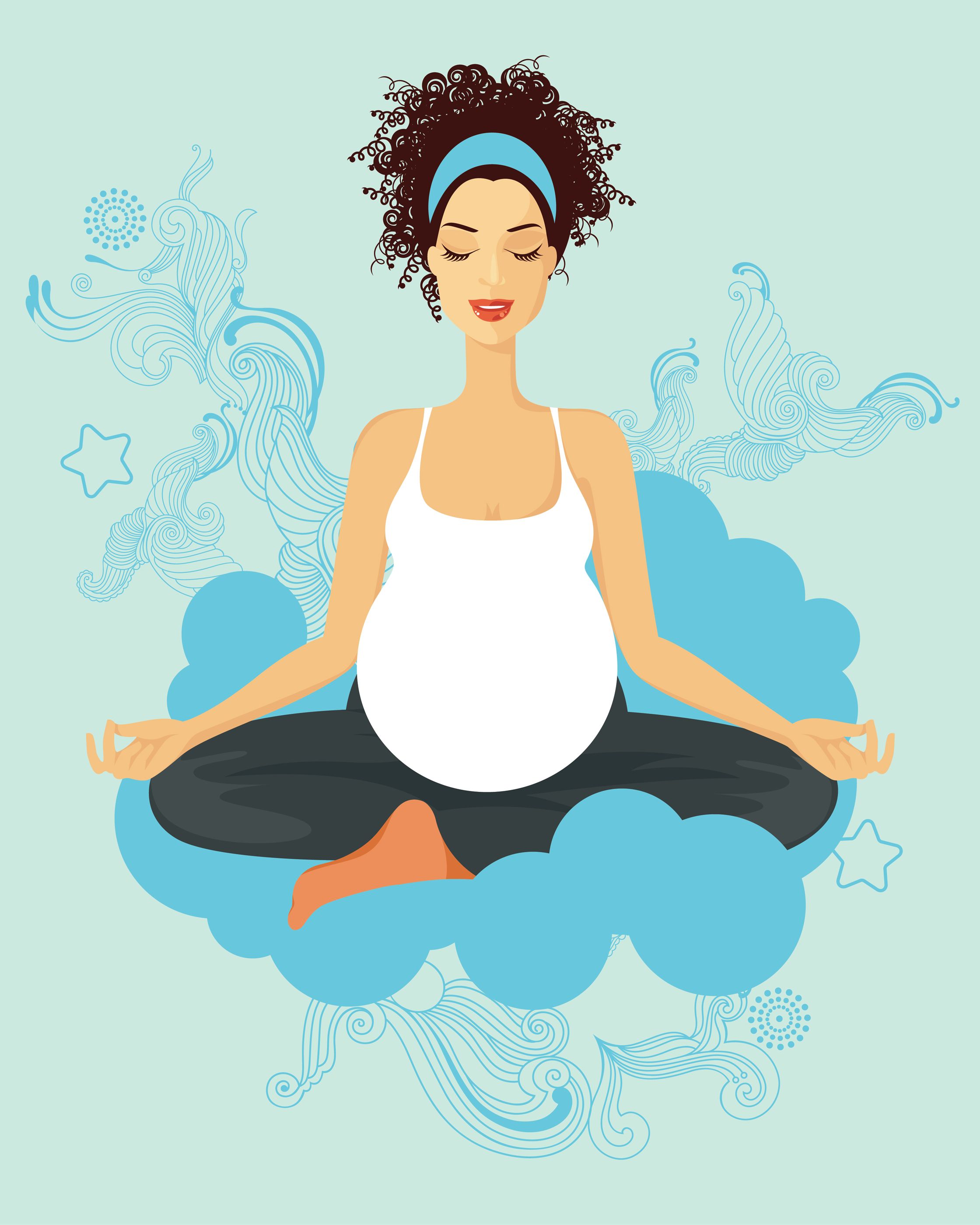 Prenatal and birth prep. Pregnancy clipart pregnant yoga