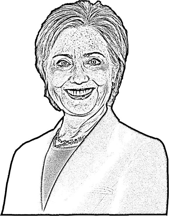 President clipart black and white. Hillary clinton as of