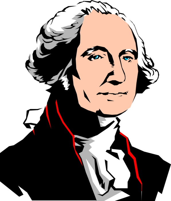 George washington first vector. President clipart commander in chief