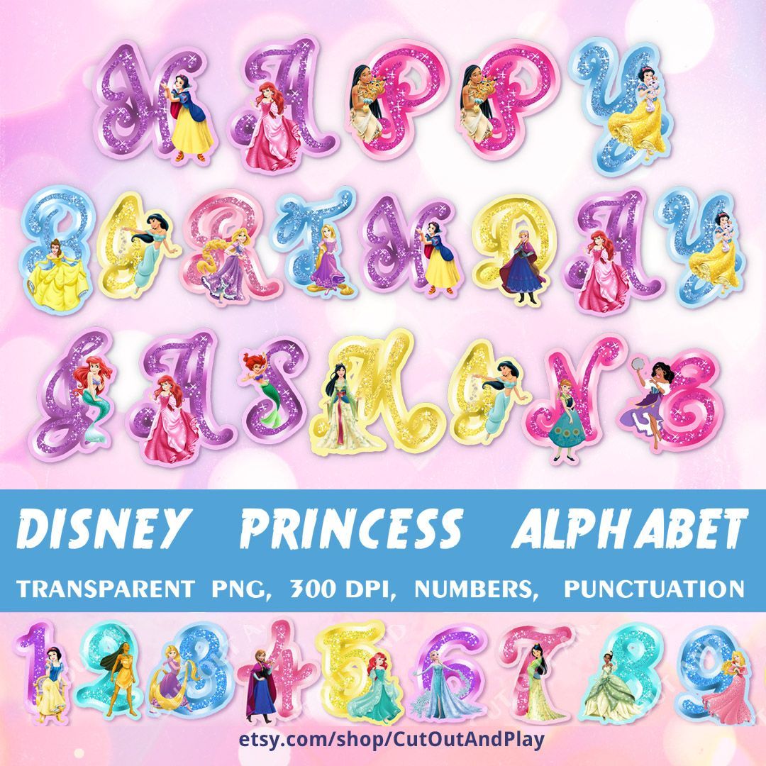 princess clipart alphabet