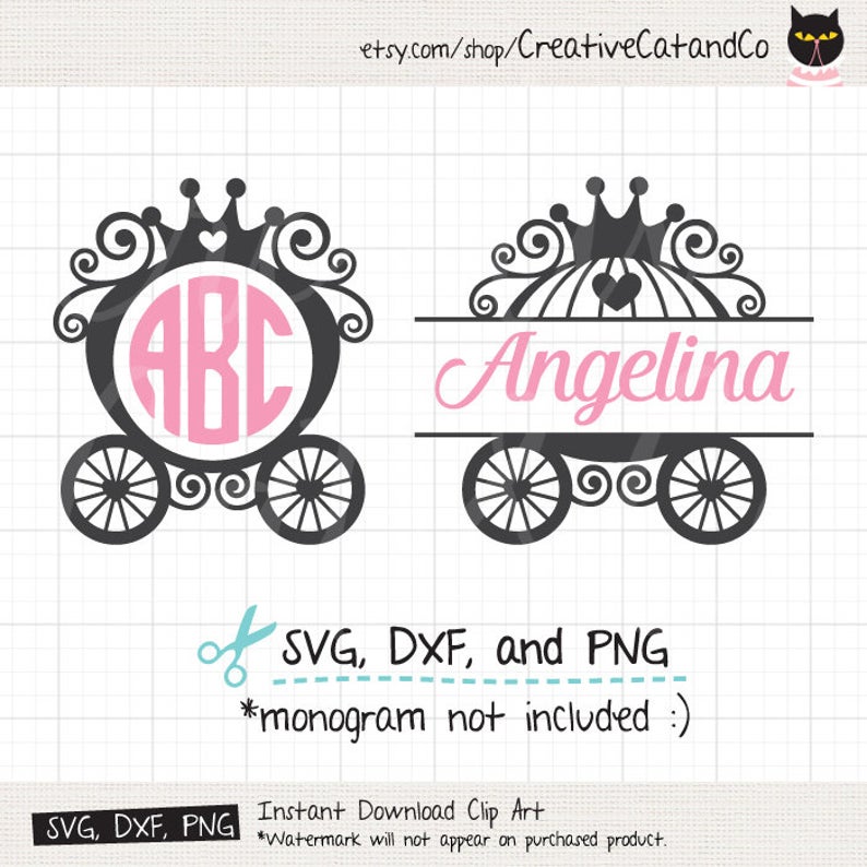 princess clipart monogram