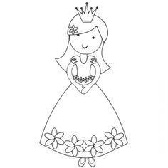 princess clipart outline