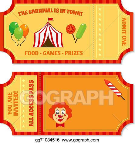 Vector art circus tickets. Ticket clipart food