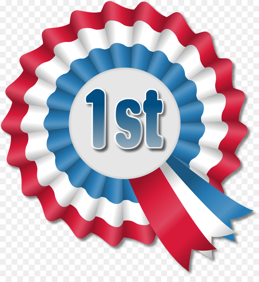 Blue background ribbon medal. Prize clipart first place