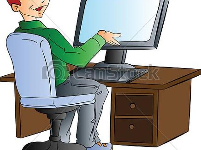 professional clipart computer user
