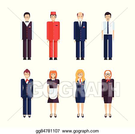 Vector hotel staff . Professional clipart proffesional