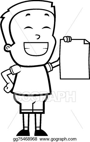 Proud clipart boy. Eps vector stock illustration