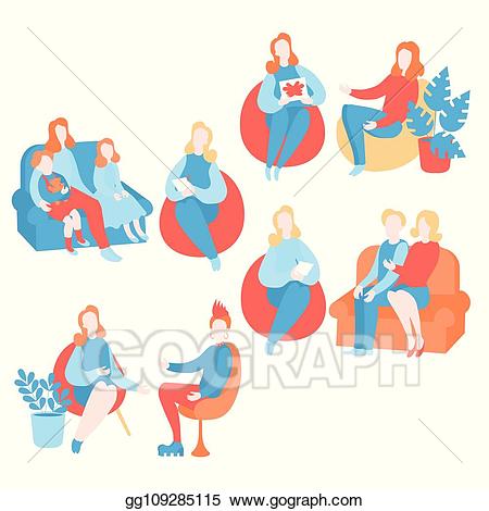 Vector illustration flat set. Psychology clipart counseling psychologist