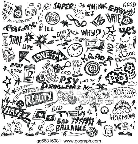 Psychology clipart doodle. Clip art vector doodles