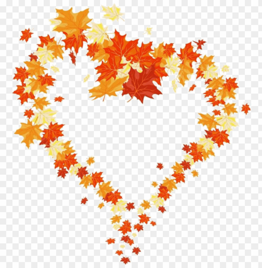 Pumpkin clipart heart. Autumn leaf png image