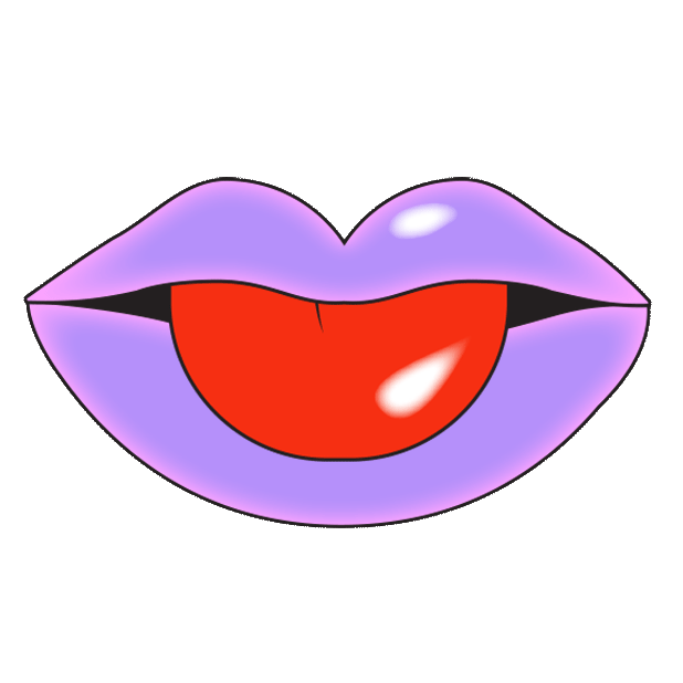 purple clipart lips