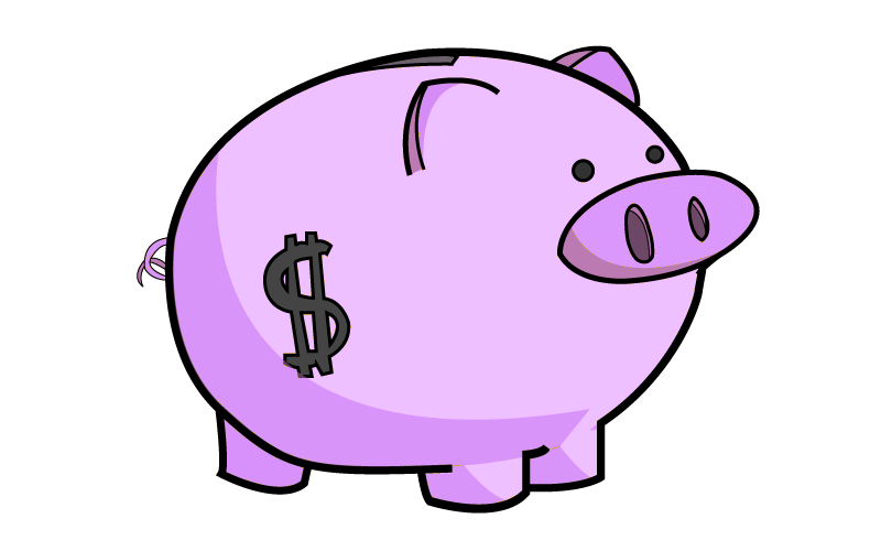 Purple clipart piggy bank. Love is all you