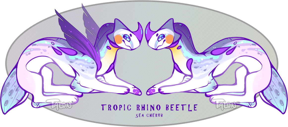 Purple clipart rhino. Tropic beetle sea cherub
