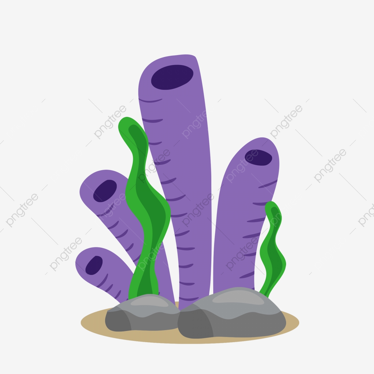 purple clipart seaweed