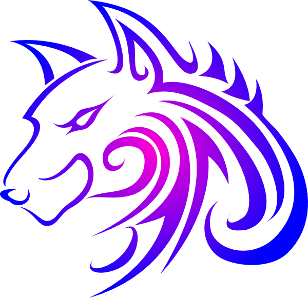Clip art at clker. Wolf clipart purple