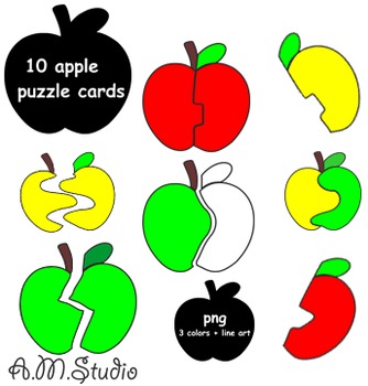 Puzzle clipart apple. Cards 