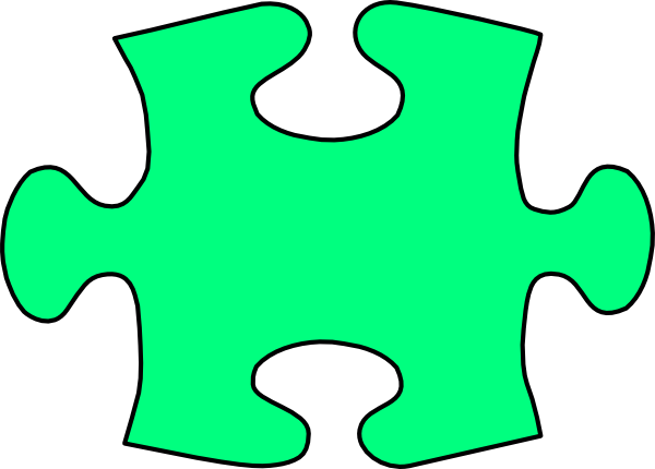 Jigsaw piece large clip. Puzzle clipart green