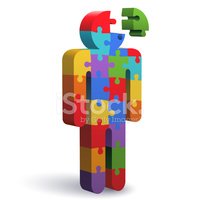 Jigsaw thinking stock vectors. Puzzle clipart man