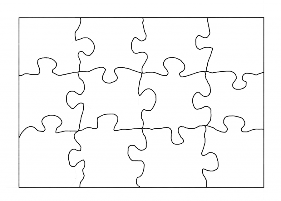 White text transparent . Puzzle clipart puzzle template