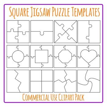 Jigsaw templates square clip. Puzzle clipart puzzle template