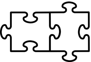 Puzzle clipart two piece.  pieces connected clip