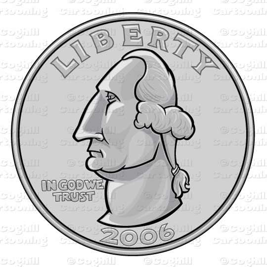 Back clipart cartoon. Us quarter coin stock