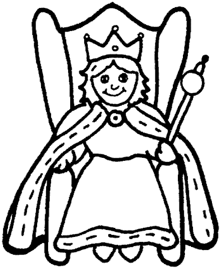 queen clipart black and white