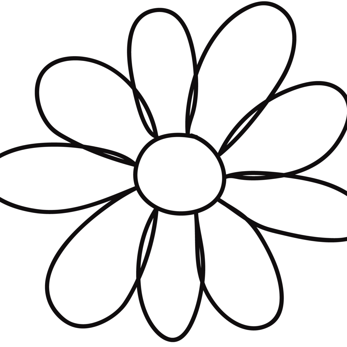  petal flower template. Quilting clipart black and white