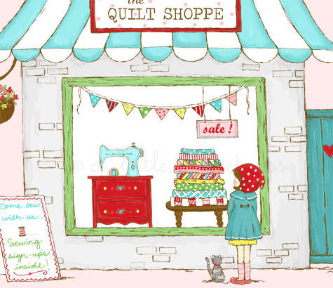 The quilt shoppe alittlesweetness. Sewing clipart fabric store