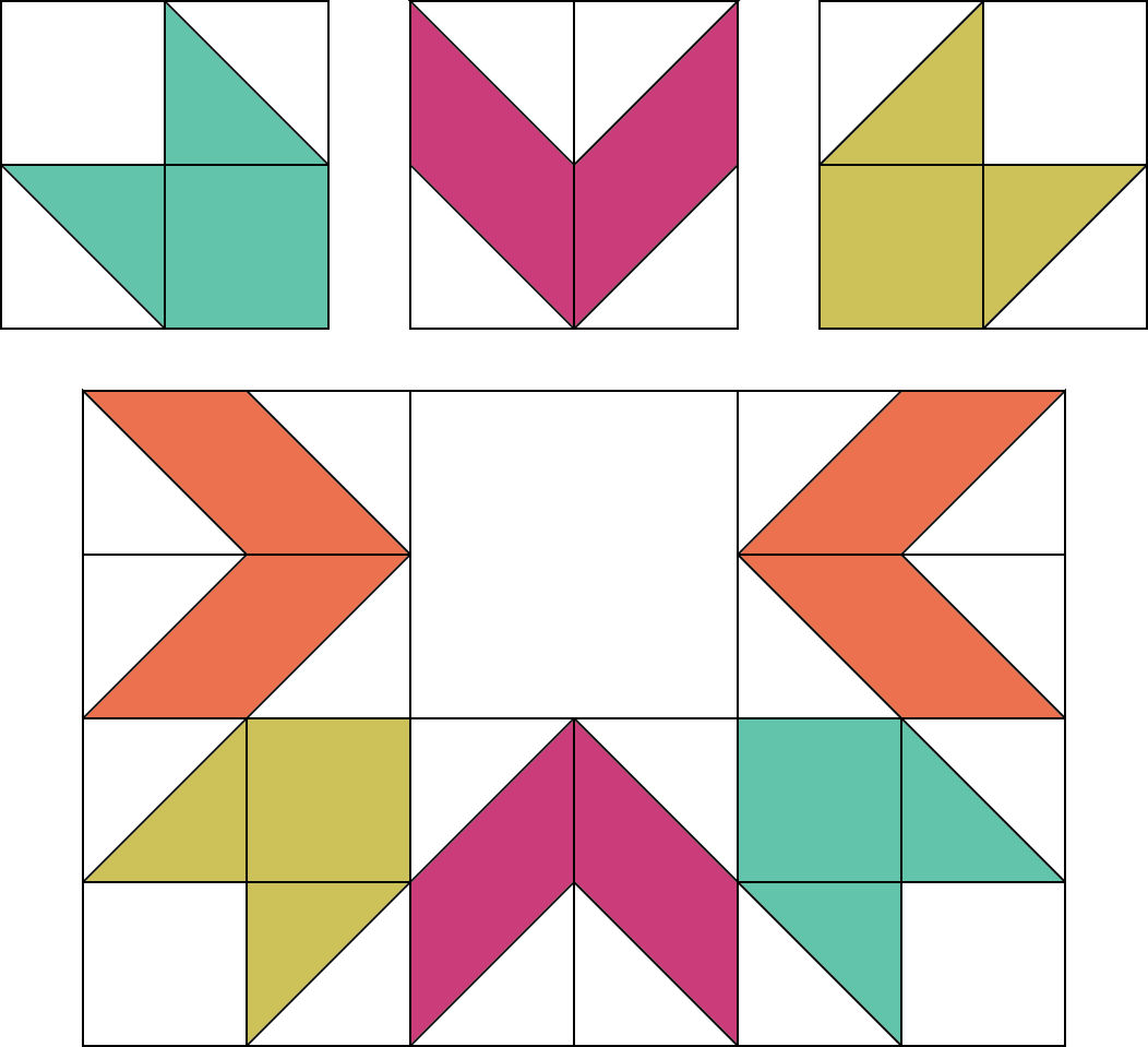 Triangular pattern block