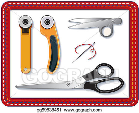 Vector stock tools illustration. Quilting clipart quilting tool