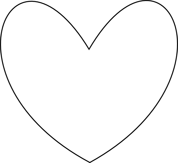 R clipart black and white. Third heart outline clip