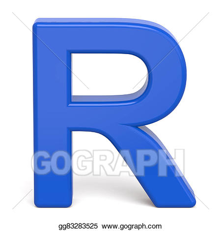 r clipart blue letter